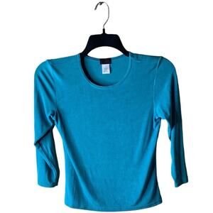 Ashli Top Women's Size Small 3/4 Long Sleeves Round Neck Stretch  Shirt